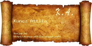 Kuncz Attila névjegykártya