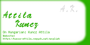 attila kuncz business card